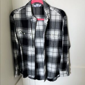 Old Navy Black and White Plaid Shirt